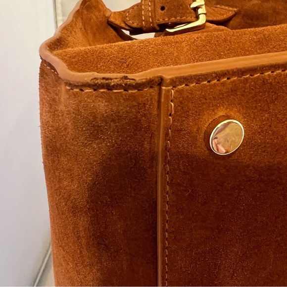 Chic Tan Suede Claudia Firenze Women's Tote Bag - Picture 8 of 16